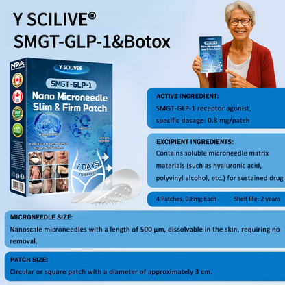 Official Store | Y SCILIVE® SMGT-GLP-1 Nano Microneedle Patch™ with Collagen & Matrixyl 3000